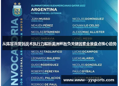 从阵容深度到战术执行力解析美洲杯胜负关键因素全景盘点核心趋势